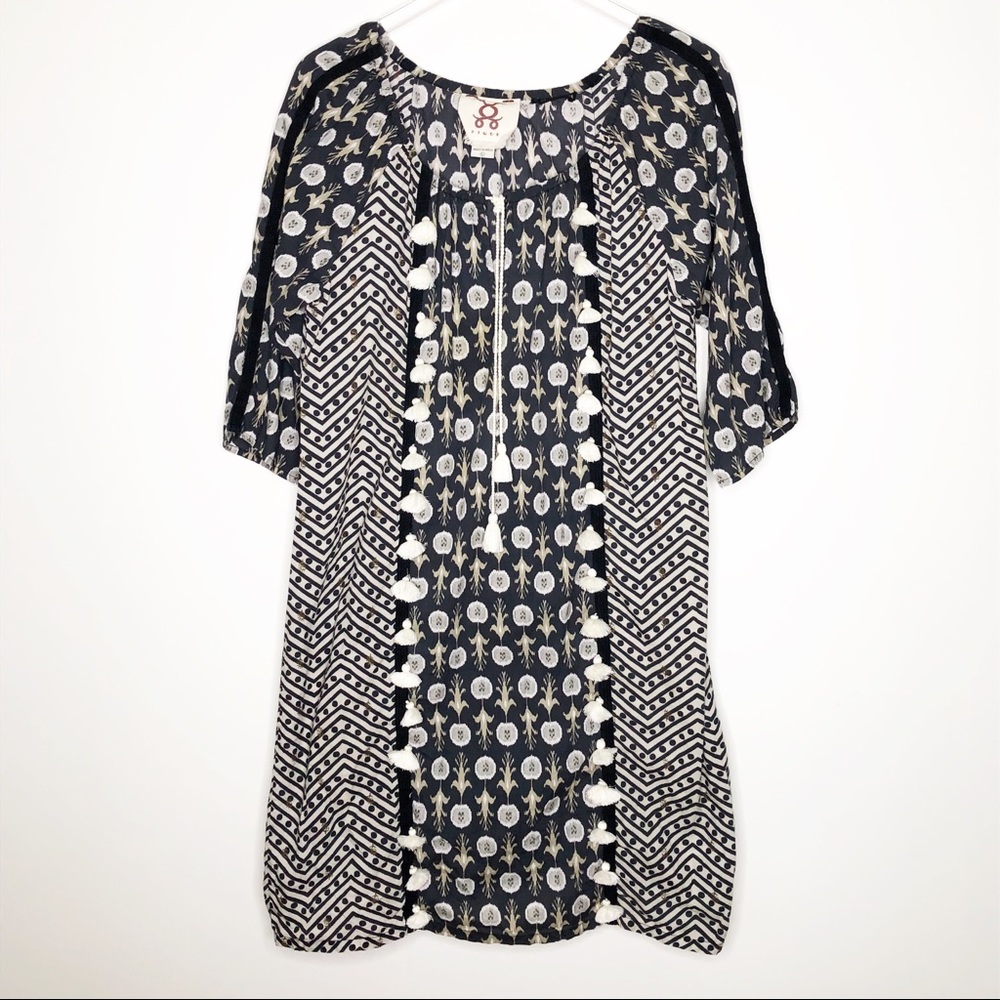 Figue | Odesa Gray Patterned Belt Dress Size L